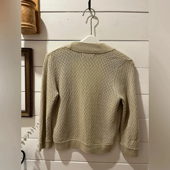 LIZ CLAIBORNE tan open front cardigan size M - Picture 6 of 8